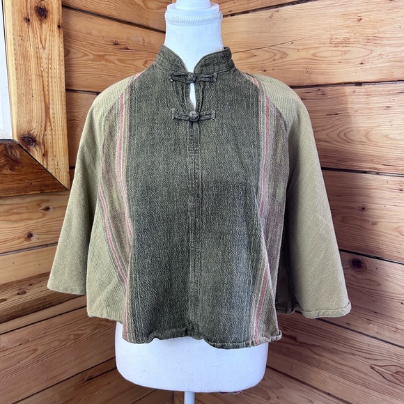 Vintage Tops - Vintage Boxy Doleman Sleeve Thai Cotton Boho Top Festival Hippie Womens Medium